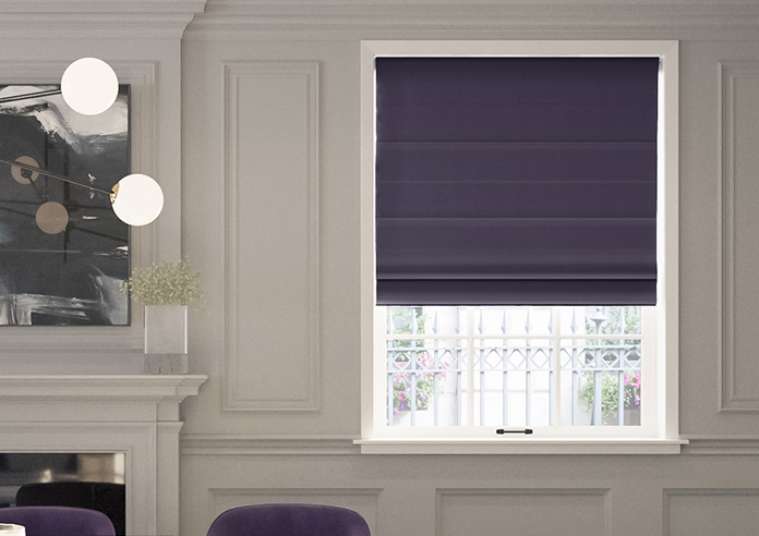 Kyoto Faux Silk, Berry - Motorised Roman Blind - Image 3